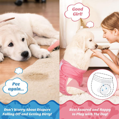 20-Pack Washable Dog Diaper Pads - Reusable Liners for Small to Medium Female Dogs