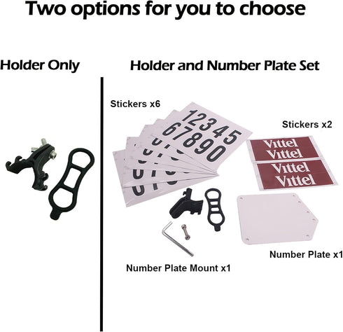 Thinvik Cycling Number Mount - Quick Release Bike Race Number Plate Holder with Rubber Bands