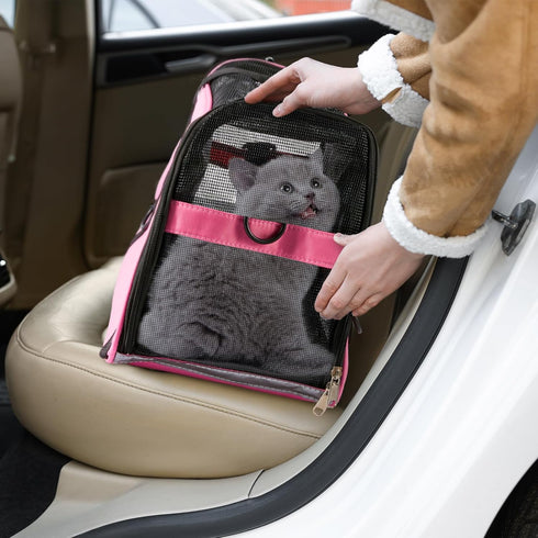 Sweetude 4 Pcs Soft Cat Carrier for Cats Under 13lbs, Foldable Comfortable Portable Carrying Bag for Cat and Small Dog