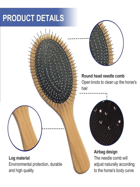 (12-Piece): Horse Grooming Kit Brushes, Storage Bag, Sweat Scraper, Mane Comb, Grooming Gloves, Horse Gift for Girls