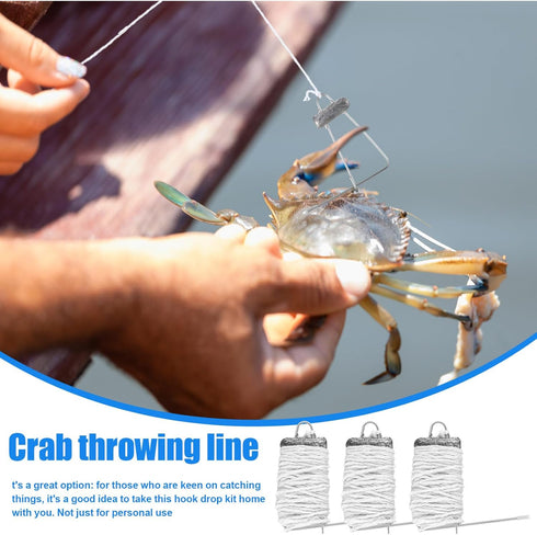 CraftyDream 6 Pack/ 3 Pack 30 9 4oz Crab Throw Line Length Ft/ M Crab Weighted Throw with Lead Weight Drop Hand Line