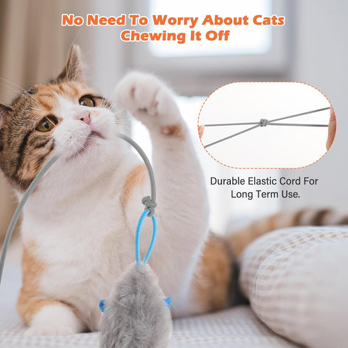 360 Automatic Rechargeable Cat Teaser, Door Mount Hanging Interactive Cat Toy, Spinning & Irregular Jumping Motion
