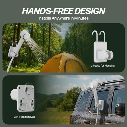 10L/Min 4 IPX8 7800mAh IGRL Portable Shower for Camping, Powerful Water Flow, Rechargeable Shower Pump with Bath