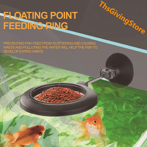 Fish and Shrimp Feeding Dish Set, Fish Tank Directional Feeding Tube Kit with Feeding Ring, Cleaning Brush