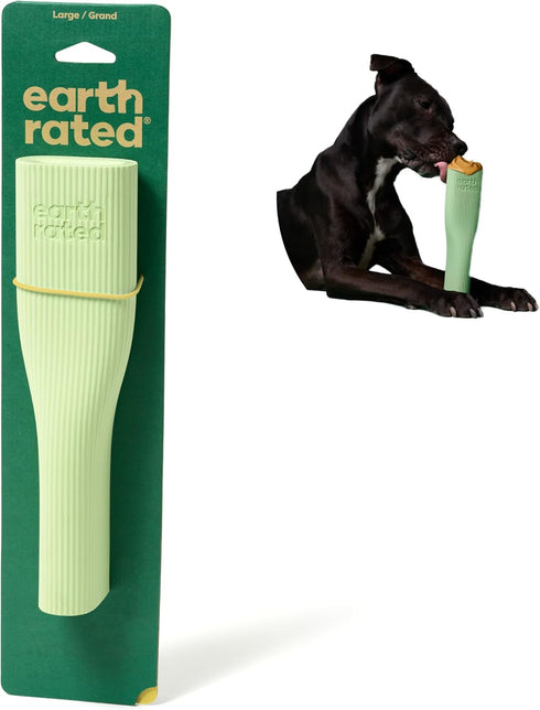 Earth Rated Dog Toy - Enrichment Toy for Adult and Puppy Dogs, Dishwasher Safe, Natural Rubber, Large, Green