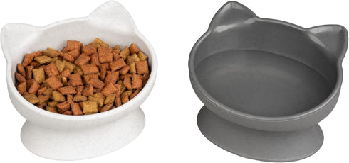 Kitty City Raised Cat Food Bowl Collection, Stress Free Pet Feeder and Waterer, Slow Feed Bowls