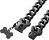 Cuban Black Link Heavy Duty Dog Collar, 10inch-26inch Wide Stainless Steel Luxury ID Name Tag for Dogs