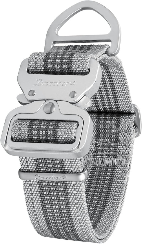 Extra Strong Aluminum Quick Release Nylon Dog Collar, 1.5 Inch Wide, Reflective Adjustable, Two-Color Stripe for Medium