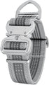 Extra Strong Aluminum Quick Release Nylon Dog Collar, 1.5 Inch Wide, Reflective Adjustable, Two-Color Stripe for Medium