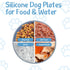 Silicone Dog Bowl Set of 2, 7.7in No Spill Puppy Food and Water Dish, Non-Tippable Feeding Bowls for Small & Medium Pets