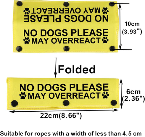Funny Dog Leash Sleeve No Dogs Please May Overreact - Dog Leash Wrap Sleeve Alert Tag, Pet Birthday Gift (May