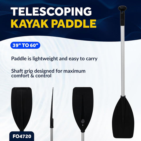 Five Oceans 4-Feet Canoe Paddle - T-Handle Oar Paddle for Canoe, Kayak, Small Boats, Marine-Grade Aluminum