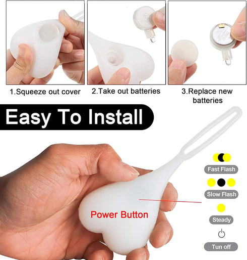 LED Bicycle Rear Lights, Bike Reflectors Night Essential Cycling Balls Tail Light Waterproof Silicone Warning Light