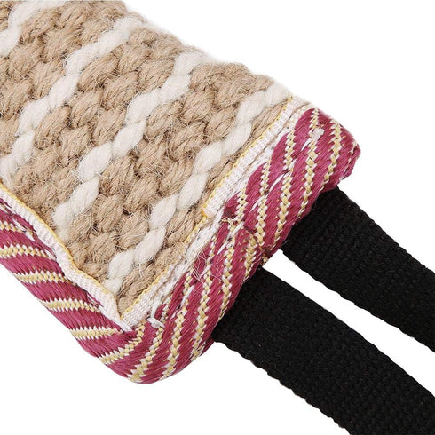 DGSL Dog Tug Toy, Tug of War Jute Bite Pillow with 2 Handles for Puppy Training, Fetch, K9 Suitable for Dogs