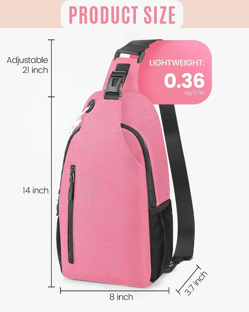 HESEE Backpack, Crossbody Sling Bag for Women & Men, Waterproof Sling Lightweight Shoulder Chest Bag for Hiking, Travel