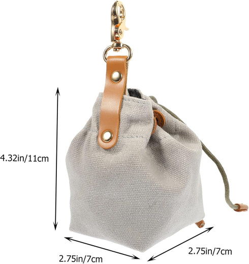 5pcs Mipcase Portable Dog Treat Pouch Lightweight Canvas Snack Bag Drawstring for Outdoor Training and Food Holder
