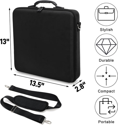 17 Set Pumtus Pool Ball Carrying Case, Billiard Balls Storage Bag with Handle & Adjustable Shoulder Strap, EVA Pool