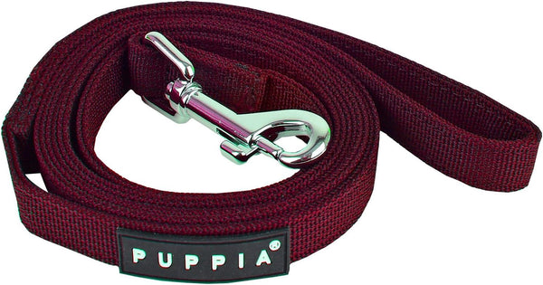 Puppia Two Tone Dog Lead, Strong Durable Comfortable Grip, Walking Training Leash for Small & Medium Dog, Wine