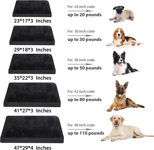 Dog Crate Bed Waterproof Deluxe Plush Dog Beds with Removable Washable Cover, Anti-Slip Bottom for Large, Medium,