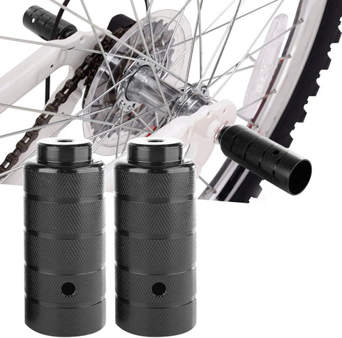 Oumefar 2PCS Steel Bicycle Foot Stand Pegs, Black BMX Axle Peg Replacement Accessory, 11 x 4cm / 4.33 x 1.57inch