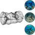 18x33cm UPKOCH Foldable Fish Trap Cage Crab Shrimp Fishing Net Trap with Spring Frame, Black Mesh Two-Hole Design