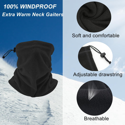 Ski Goggles with Winter Neck Gaiter Face Cover, Snowboard Motorcycle Goggles for Men Women, Skiing Fishing Hiking