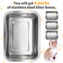 4Pack Surface(2XL:15.7 11.8 2 Fhiny Stainless Steel Kitten Litter Box, Small Size Low Entry Metal Cat Open Litter Pan
