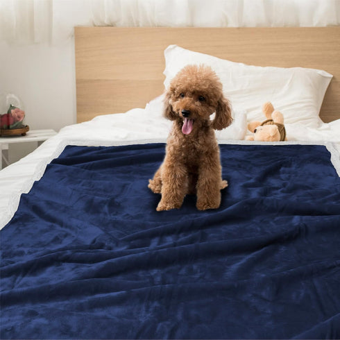 PetAmi Dog Blanket for Small Medium Dogs, Fleece Furniture Couch Cover Protector, Soft Sherpa Dog Throw Plush