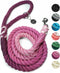 DJANGO Cotton Rope Dog Leash, 5 FT Ombre for Small Medium Large Dogs, Custom Colors, Gold and Silver Hardware