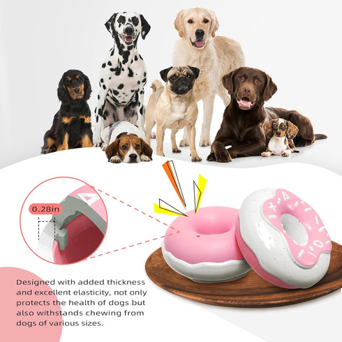 Indestructible Dog Chew Toys for Aggressive Chewers, Tough Squeaky Toys for Small/Medium/Large Breeds, Creamy Scent