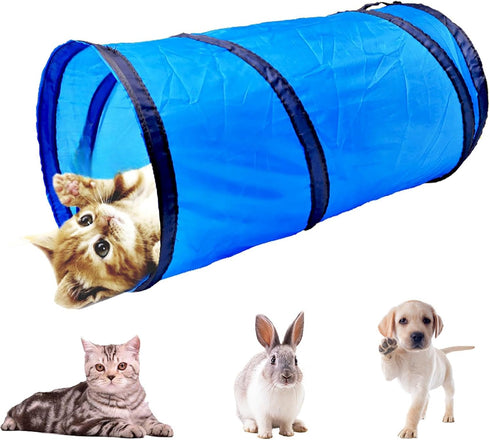 iCAGY 20" Pack 8 Foldable Spiral Cat Tunnel - Indoor Toy for Small Cats, Kittens, and Rabbits - Tube for Interactive