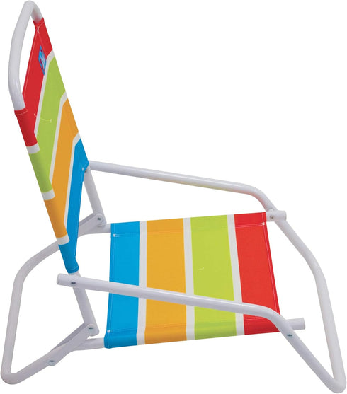 1-Position 190 lbs. Rio Brands Low-Profile Folding Beach Chairs, Lightweight Steel Outdoor Portable Camping Chairs