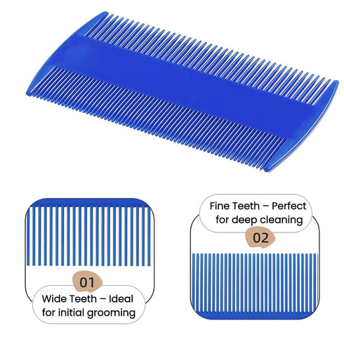 5 Pack Set MEDUWEDU Flea & Lice Comb for Cats, Dogs & Kids Stainless Steel Fine Tooth Nit Comb Kit with Double-Sided