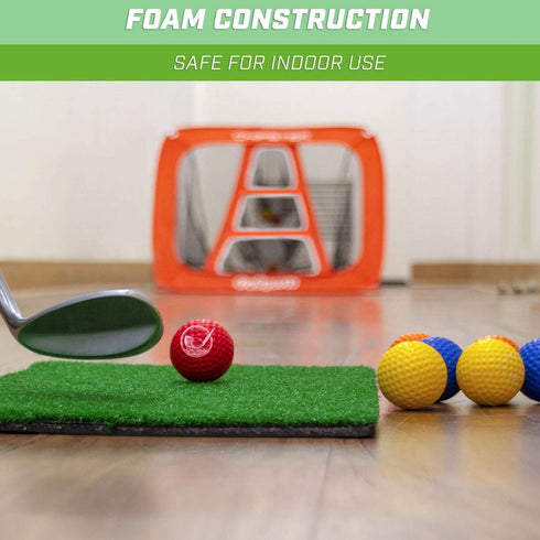 GoSports Foam Golf Practice Balls - Realistic Feel and Limited Flight for Indoor or Outdoor Use