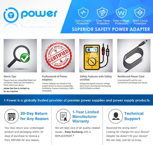 T POWER 24V 2A 203 205 208 220 HP0060W(L2)-M T550-Red T550-Blue 2 Charger for Aotedor Wheelchair Lithium Folding Chair