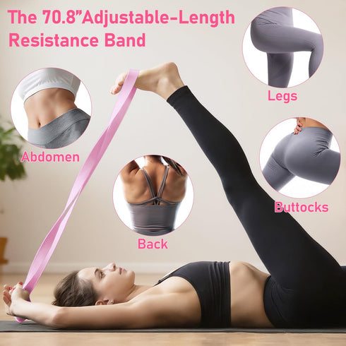 Jollcma 14.5"Pilates Set,9" Towel,6 Pilates Kit for Home Workouts, Pilates Essentials Kit for Women, Better Me Pilates