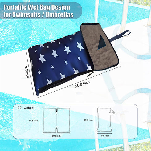 Portable Wet Dry Bags with Towel - Oxford Zipper for Swimsuits and Wet Clothes