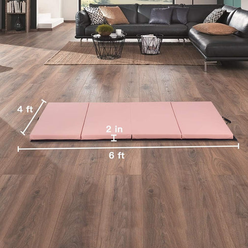 4 6 2 Gymnastics Mat Exercise Mat ft x ft x in Folding Gym Mat for Yoga, Pilates, Stretches & Floor Exercises