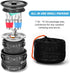 Odoland 16pcs Camping Cookware Mess Kit - Folding Camping Stove, Non-Stick Pots Pan Set for Outdoor Cooking