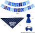 Dog Bandana Hat Scarf Set, Happy Birthday Banner with Cute Bow Tie Collar for Boy Girl Puppy, Classic Plaid Design