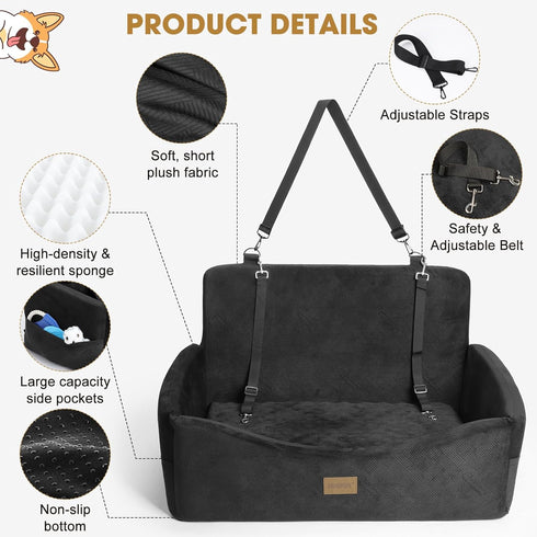 55 lbs, 2 2 JOEJOY Dog Car Seat for Large Medium Sized Dogs Under Dog Booster Seat for Small Dogs with Detachable