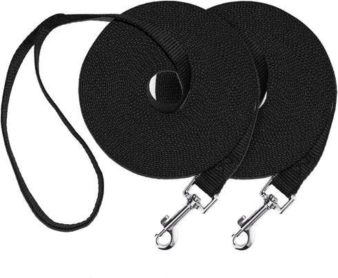 Dog/Puppy Obedience Recall Training Agility Lead - 30ft Leash - Great for Training, Play, Camping, 2 Packs