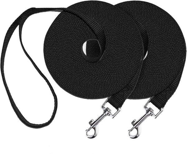 Dog/Puppy Obedience Recall Training Agility Lead - 30ft Leash - Great for Training, Play, Camping, 2 Packs