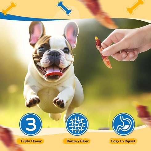 Free,14.1 oz gazeupon Dog Treats, Chicken&Duck Wrapped Sweet Potato, Healthy Training Snacks for Small Medium Dogs