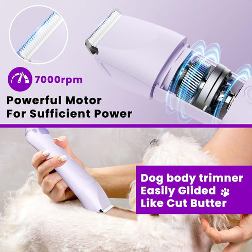 4-in-1 IPX7 Trimmer Trimmer Veeconn Dog Clippers for Grooming - Dog Clippers Grooming Kit with Low Noise & Waterproof