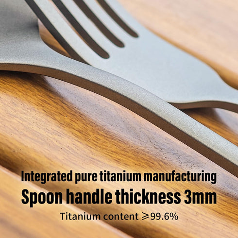 Set, (Matte-1 2pcs) TiTo Titanium Cutlery Lightweight Titanium Fork and Spoon Portable Reusable Flatware for Home