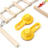 Wood Window Bird Perch Toy with Suction Cup, Climbing Ramp Ladder Platform for Parrots, Budgies, Finches