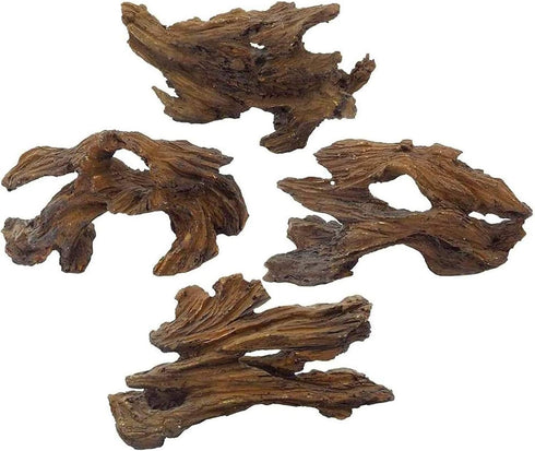 Tfwadmx 4 Pcs Aquarium Resin Driftwood Decoration, Fish Tank Cave Hideout Wood Decor