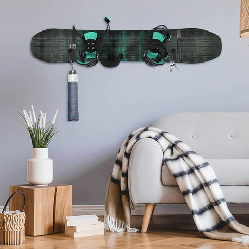 Upgrade Snowboard Wall Mount Clips, Horizontal Skateboard Rack, Storage Display Stand for Room, Garage