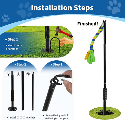 Outdoor Dog Toy,Interactive Dog Toys Outside Tug of War Dog Toy Interactive Exercise Game for Small Medium Large Dogs